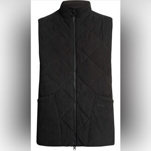 Barbour Cord Liddesdale Quilted Gilet Corduroy Black Vest Men's Size Medium NEW